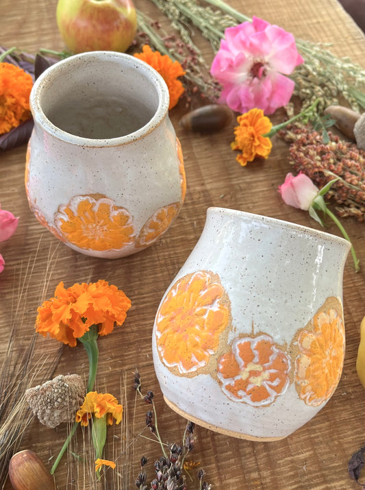 PREORDER - Marigold Tumbler - Handmade Ceramic Tumbler - Ceramic Cup