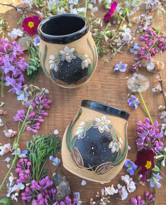 Narcissus Tumbler - Handmade Ceramic Tumbler - Ceramic Cup