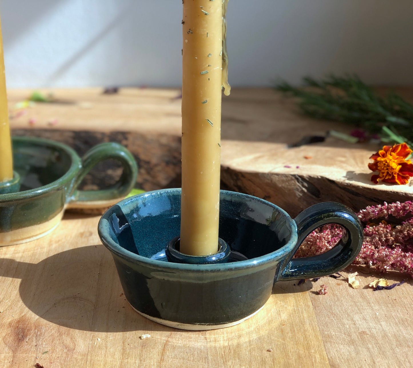 PREORDER - Black Candle Holder - Ceramic Taper Candlestick Holder