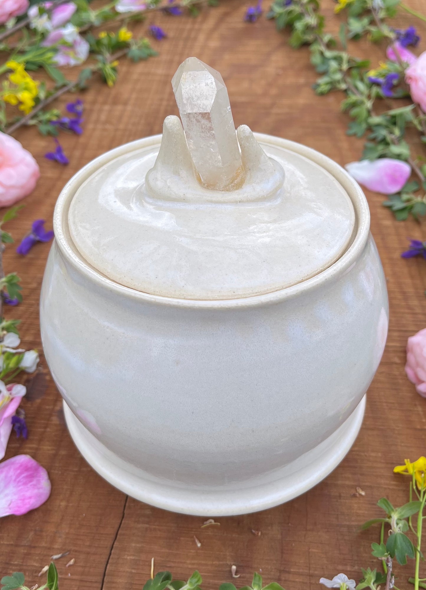 Crystal Treasure Jar - Lidded Ceramic Jar