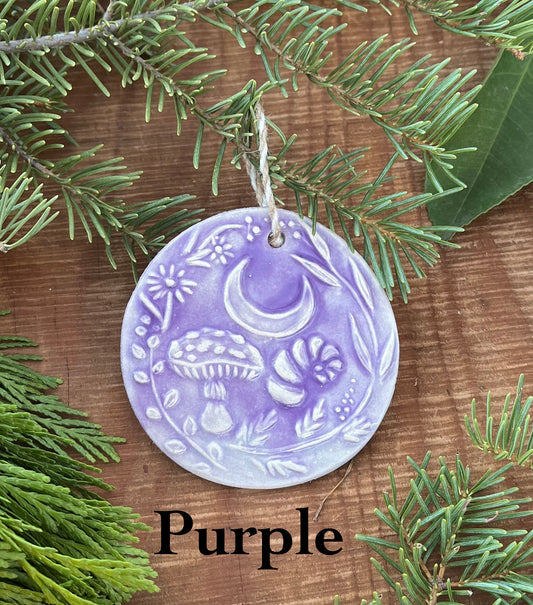 Ceramic Strega Ornament - Winter Solstice - Yule Ornament