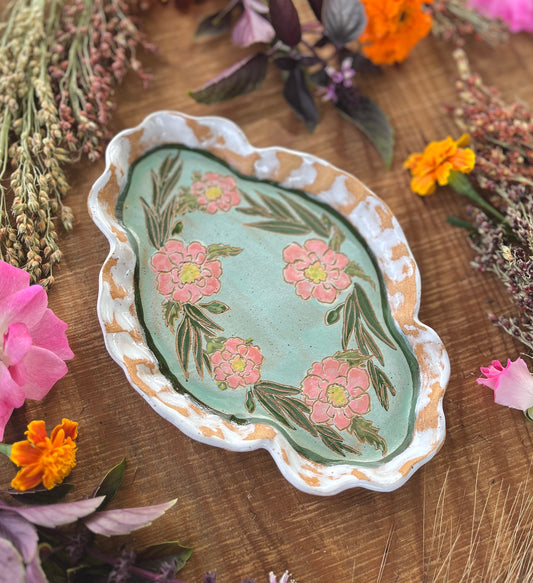 Bay Rose Tray - Ceramic Tray 9"