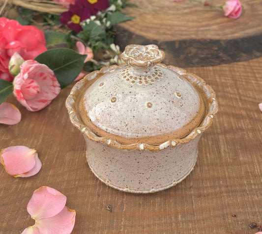 Rose Treasure Jar - Lidded Ceramic Jar