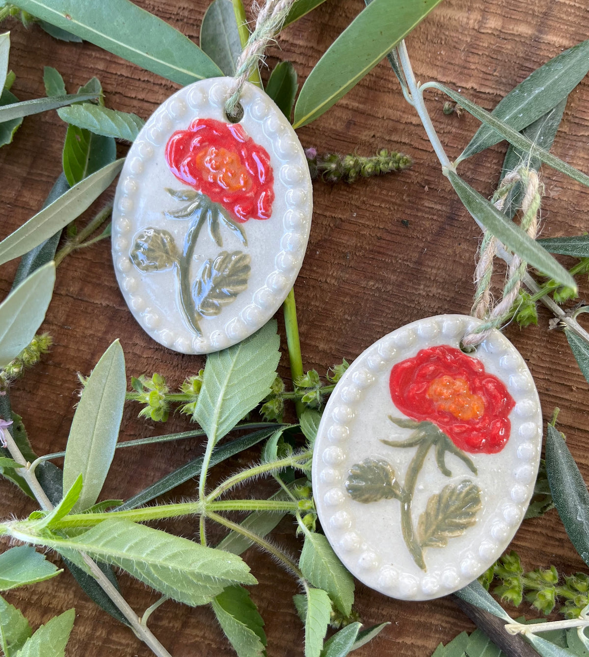 Rose Ornament - Ceramic Ornament