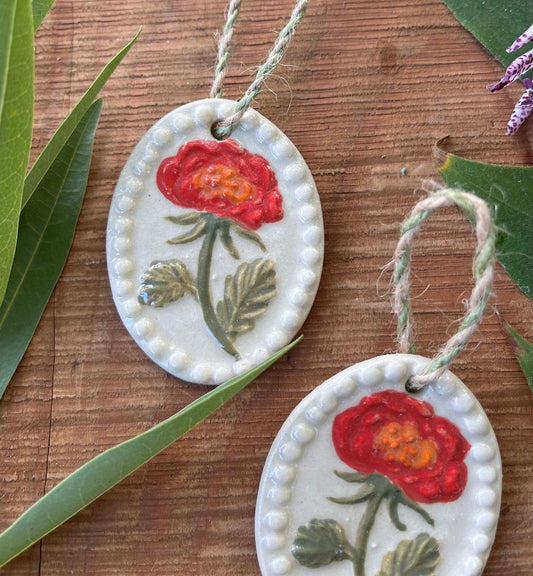 Rose Ornament - Ceramic Ornament