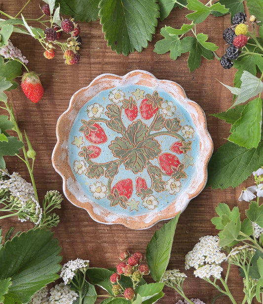Strawberry Tray - Ceramic Tray 5.75"