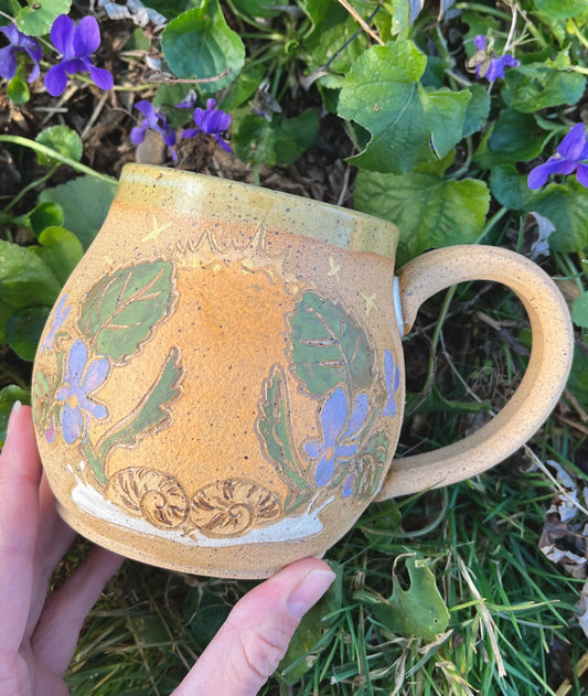 Violets & Snails Spring Thaw Mug