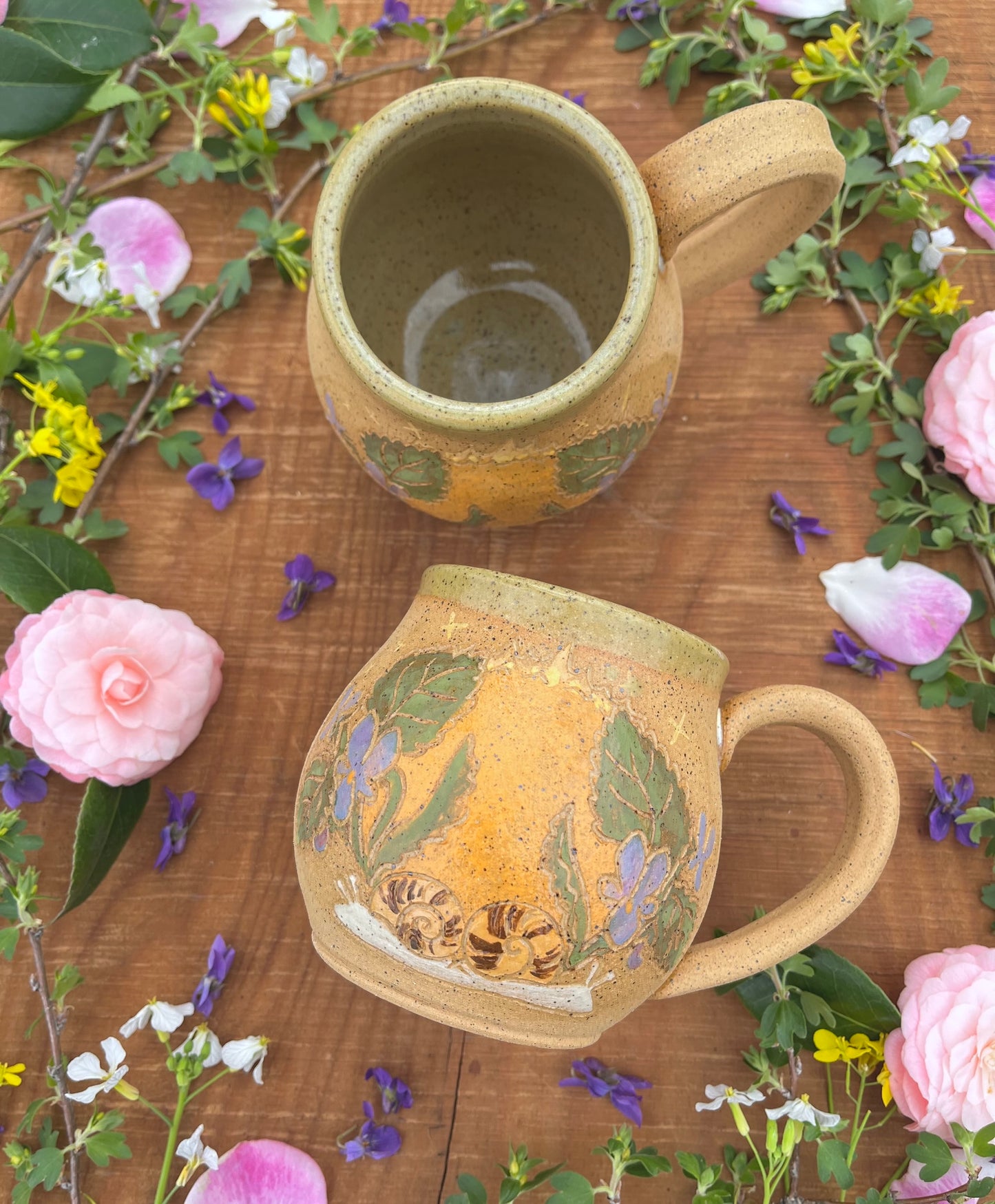 Violets & Snails Spring Thaw Mug