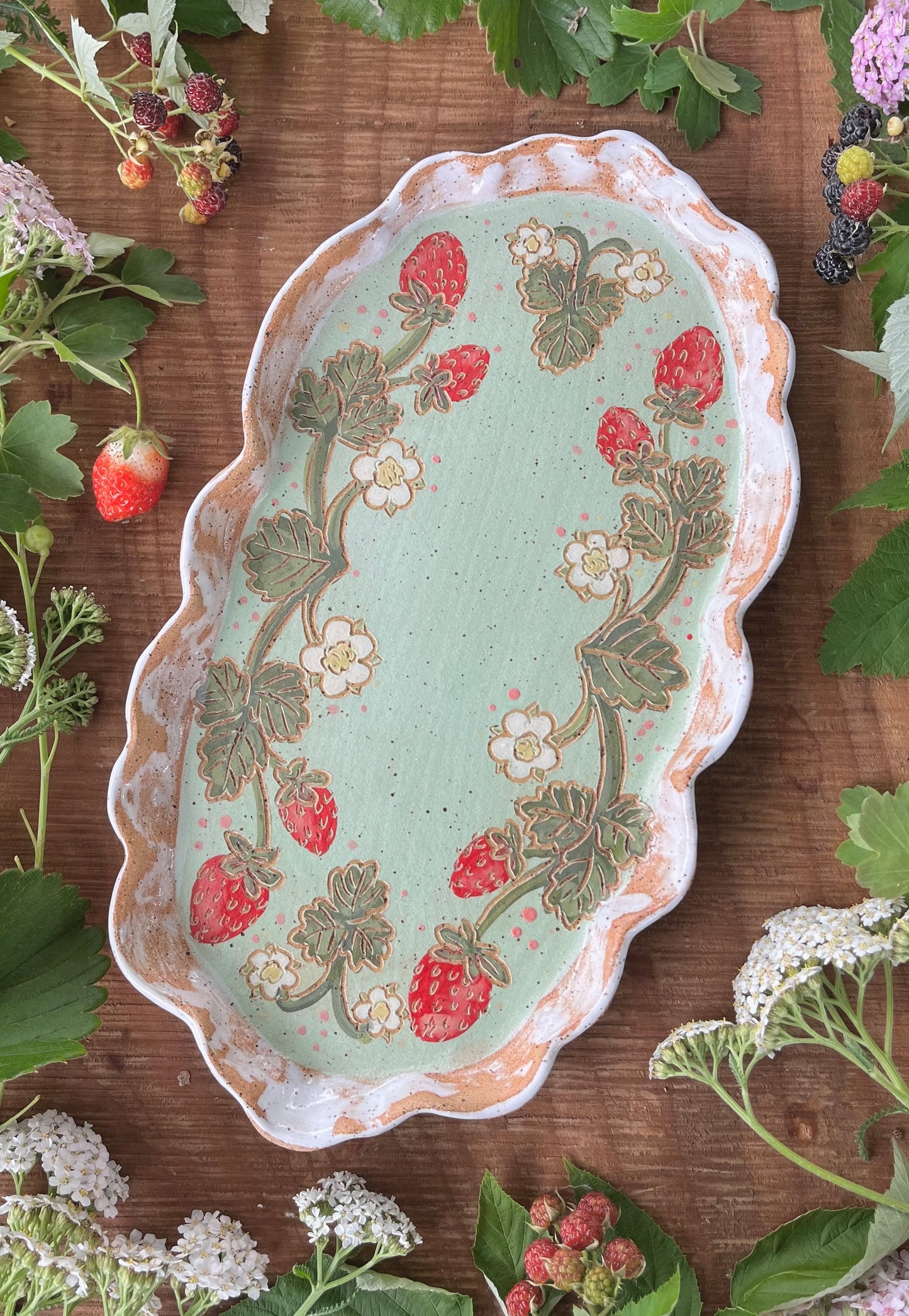 Strawberry Tray - Ceramic Tray 11"