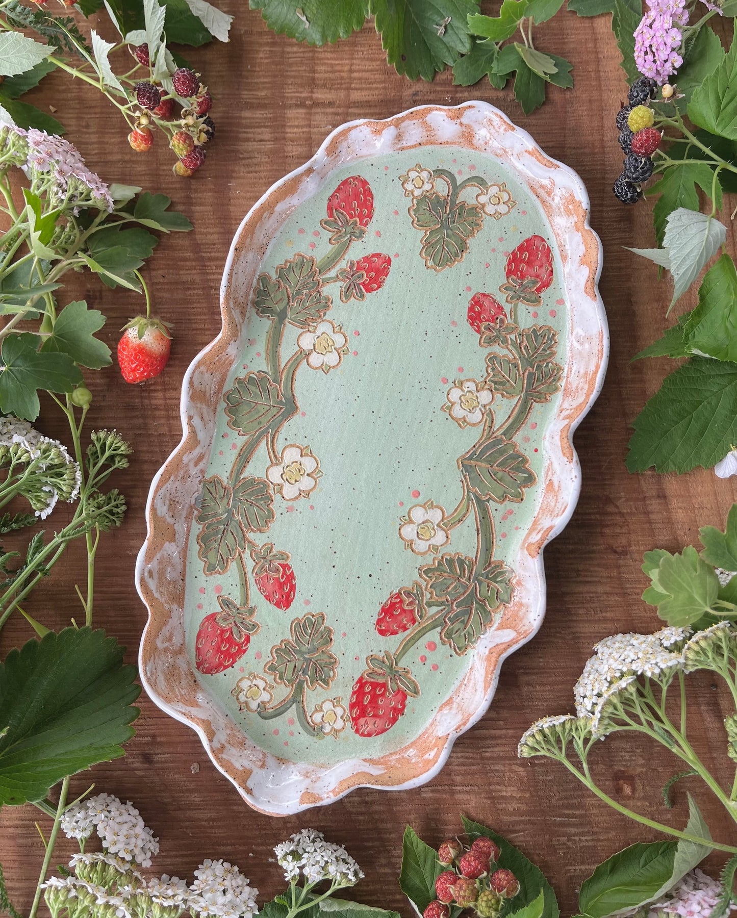 Strawberry Tray - Ceramic Tray 11"