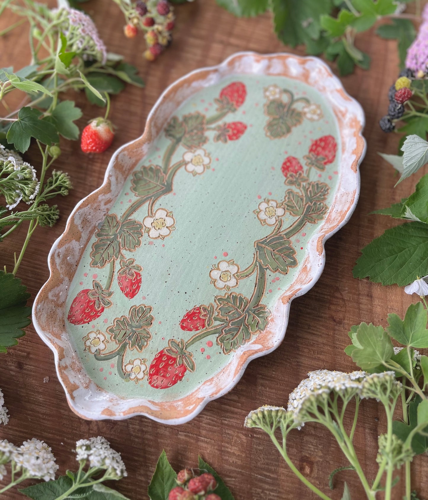 Strawberry Tray - Ceramic Tray 11"
