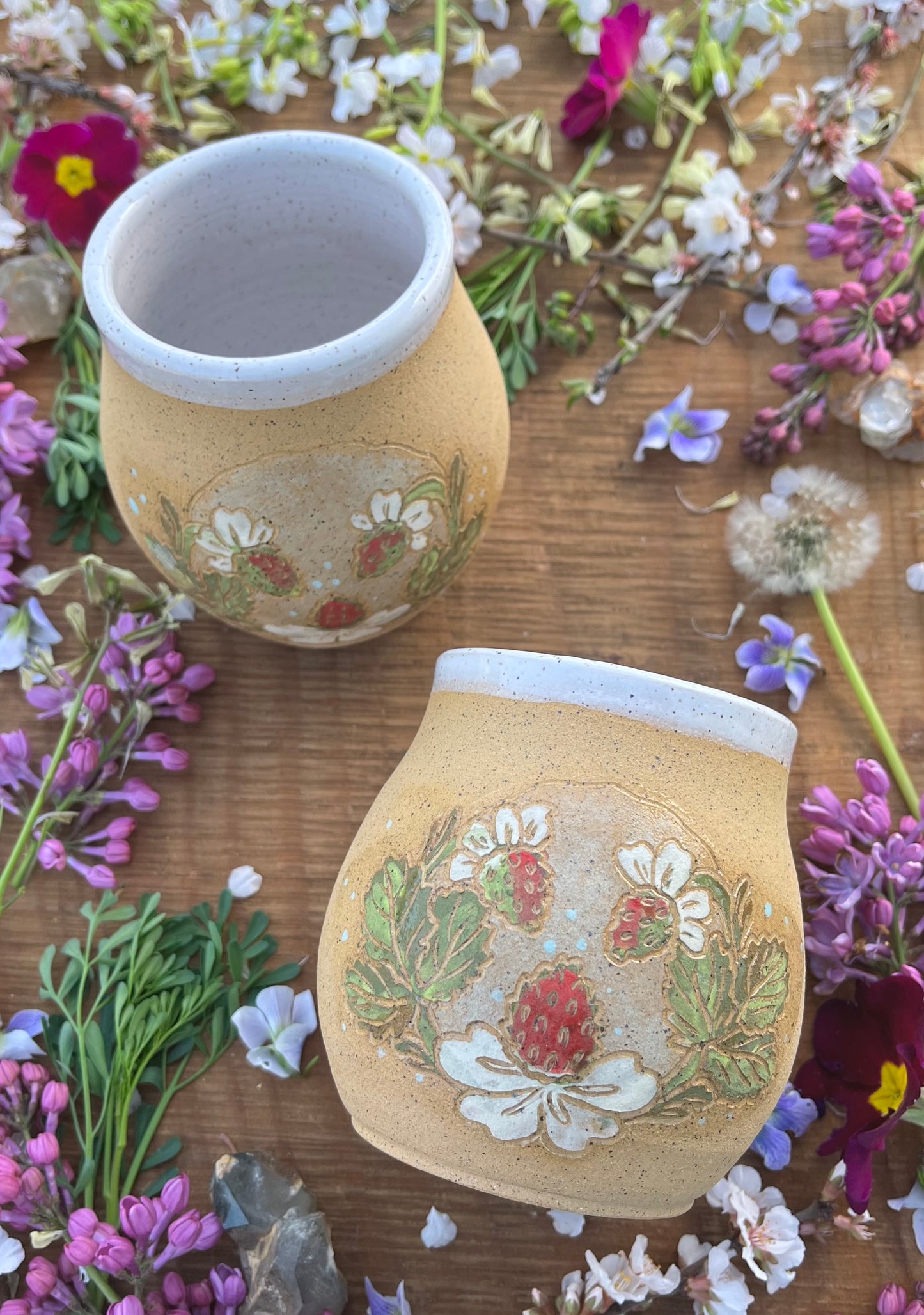 Strawberry Tumbler - Handmade Ceramic Tumbler - Ceramic Cup
