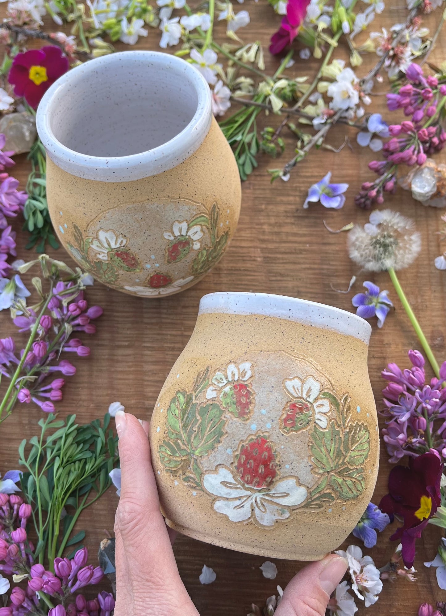 Strawberry Tumbler - Handmade Ceramic Tumbler - Ceramic Cup