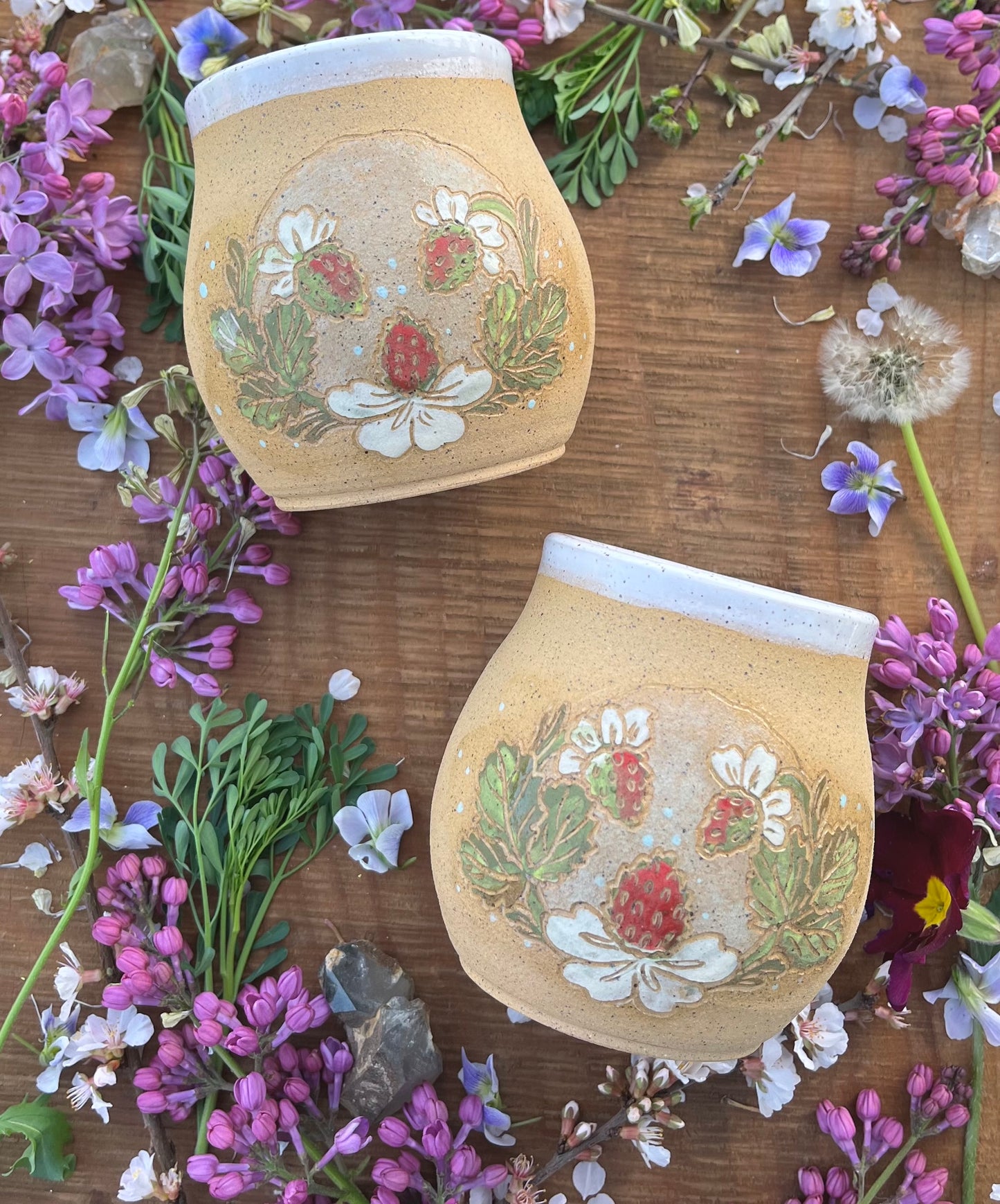 Strawberry Tumbler - Handmade Ceramic Tumbler - Ceramic Cup