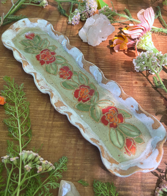Roses Tray - Ceramic Tray 9.5"