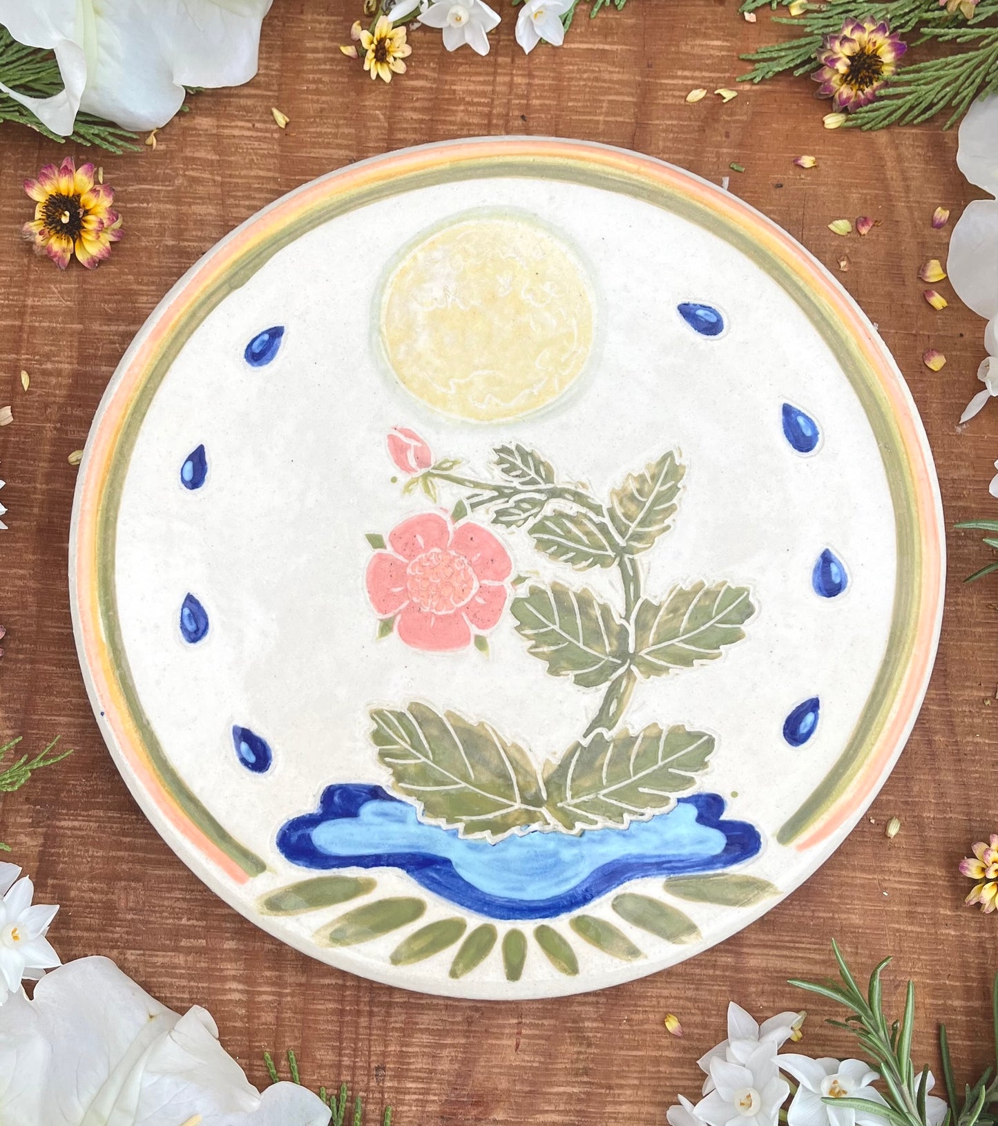 Waters of Intuition Ceramic Wall Sculpture 9.5"