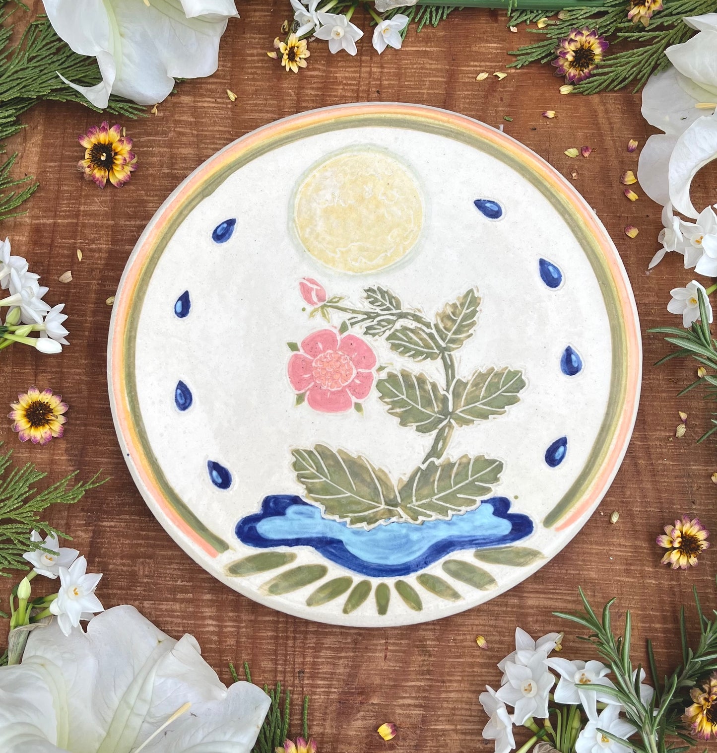 Waters of Intuition Ceramic Wall Sculpture 9.5"