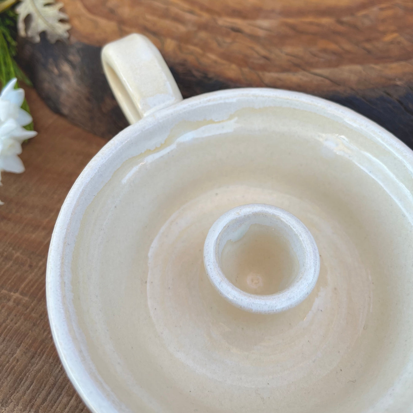 OffWhite Candle Holder Ceramic Taper Candlestick Holder siennaceramics