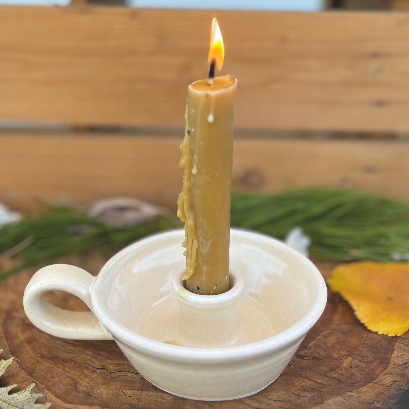 OffWhite Candle Holder Ceramic Taper Candlestick Holder siennaceramics