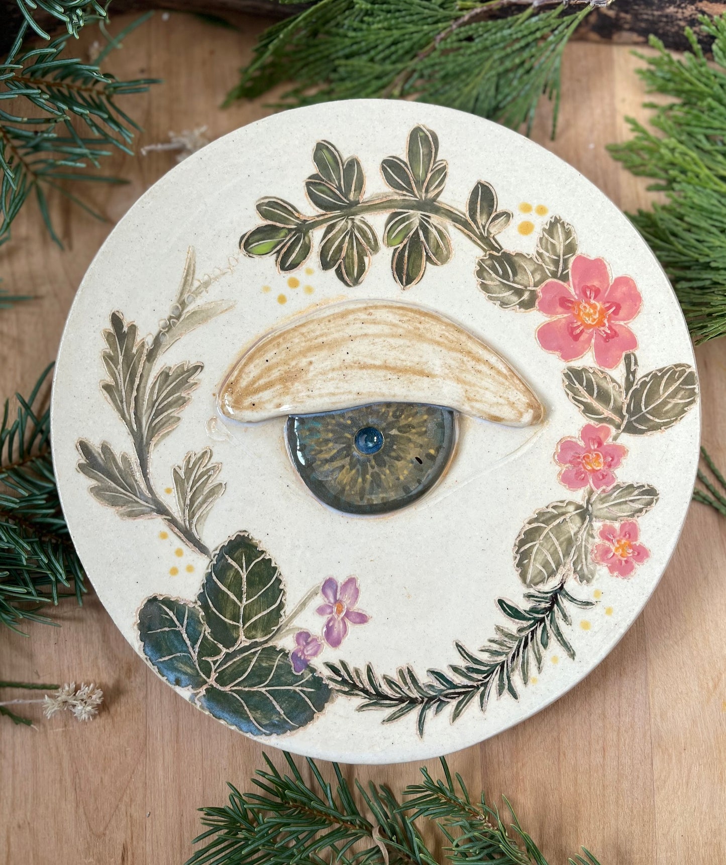 PREORDER - Eye of Protection Ceramic Wall Sculpture 9"