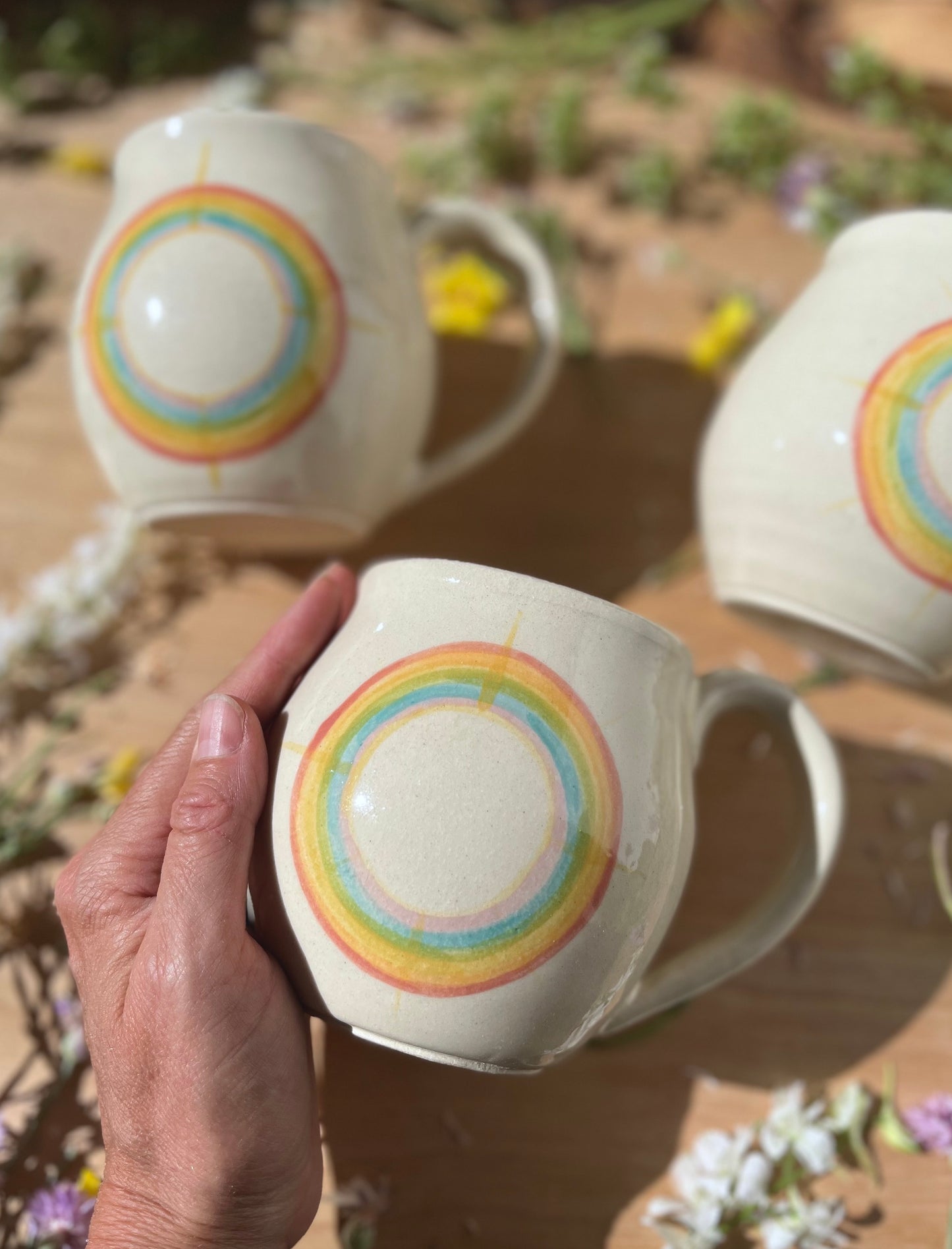 Sunbeams Mug - Handmade Ceramic Rainbow Mug
