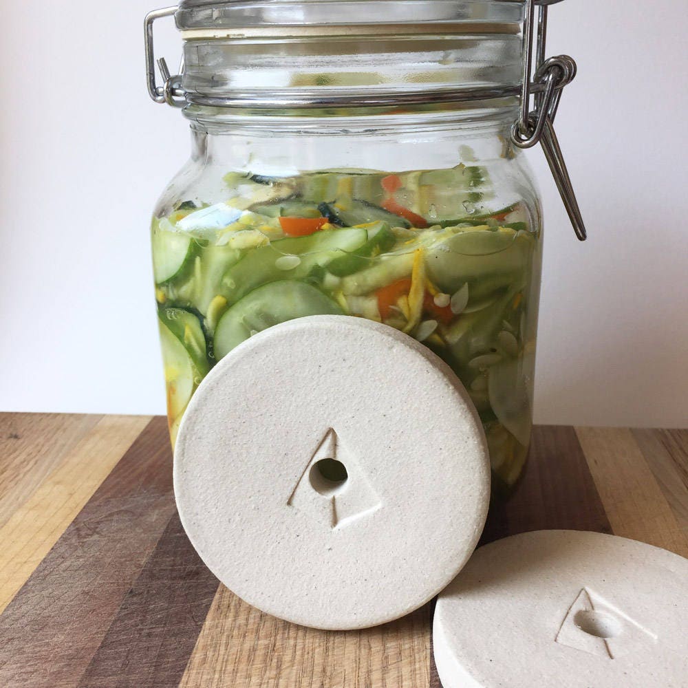 3" or 3.25" Ceramic Fermentation Weight - Pickling Weight for Fido or Weck Jars - Mason Jar Weight