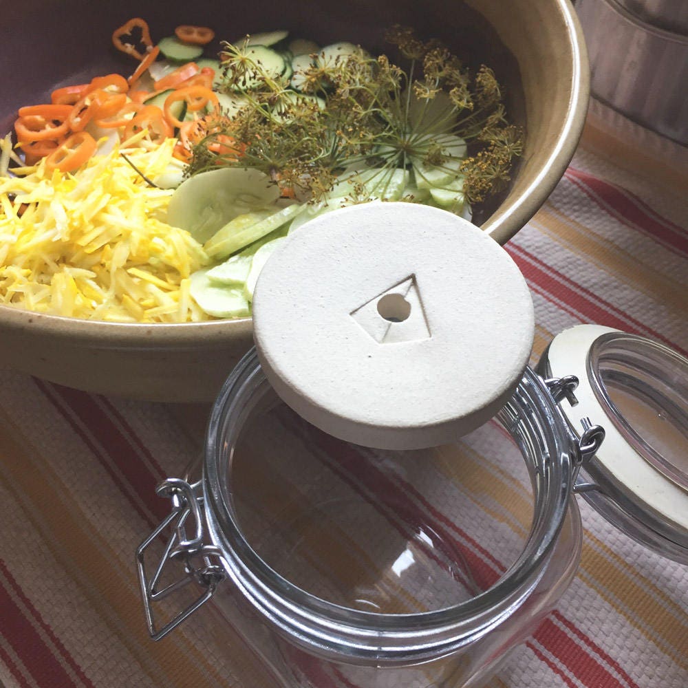 3" or 3.25" Ceramic Fermentation Weight - Pickling Weight for Fido or Weck Jars - Mason Jar Weight